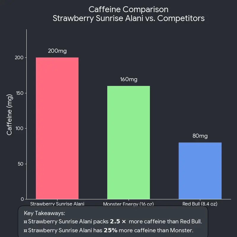 Caffeine Comparison Strawberry Sunrise Alani vs Competitors